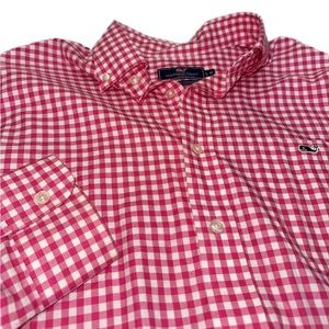 Pink plaid Vineyard Vines Button Up